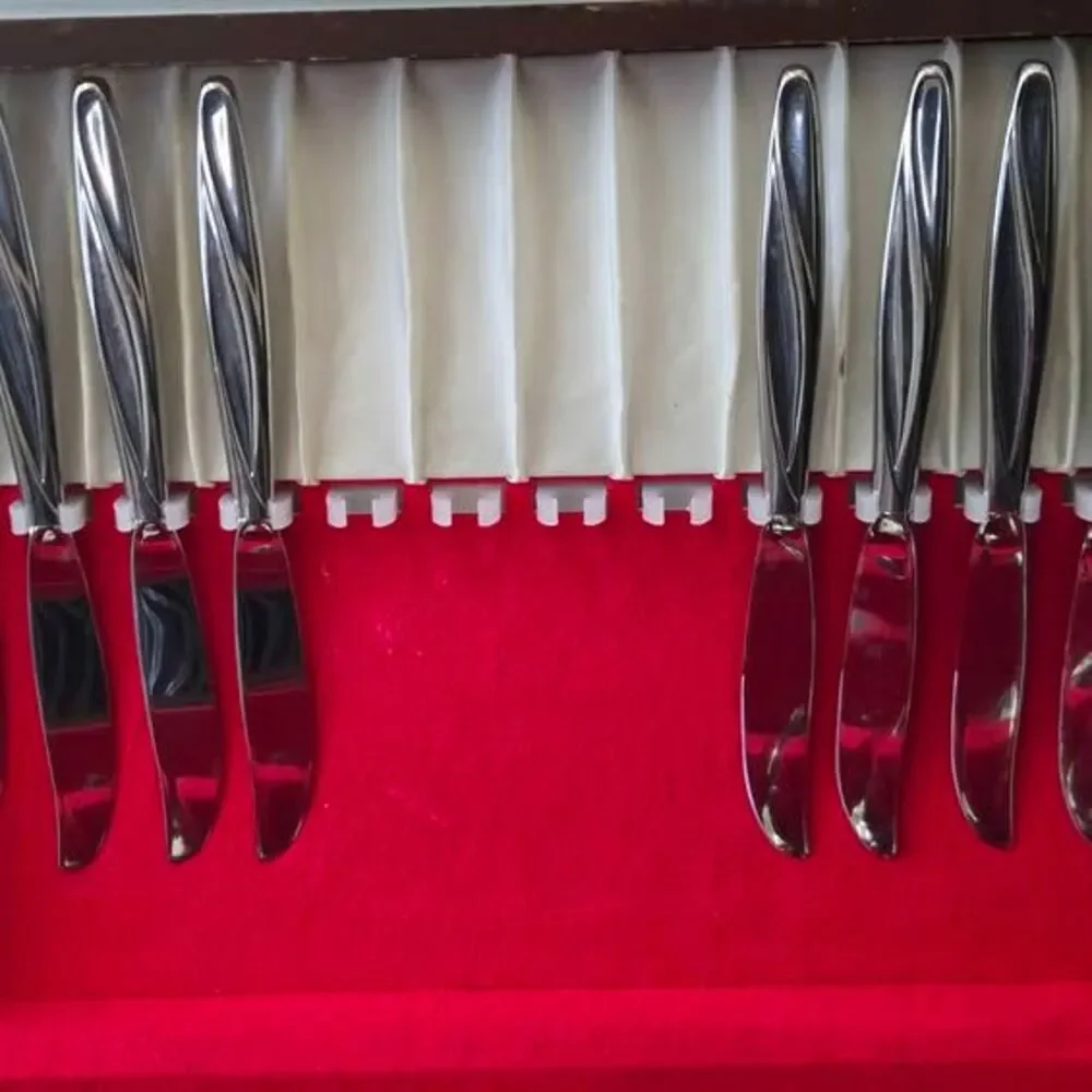 Vintage Insico Stainless Steel Silverware Set with Chest - 51 pcs